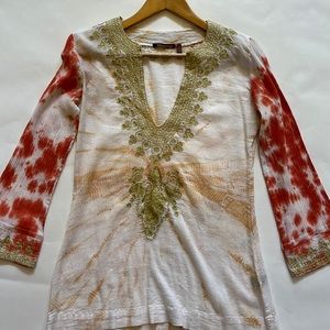 Long sleeve tie dye beach/pool coverup/summer top
